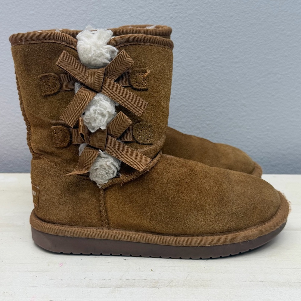 Koolaburra By Ugg Brown Suede Victoria Short Boots Size 1 - Picture 3 of 8